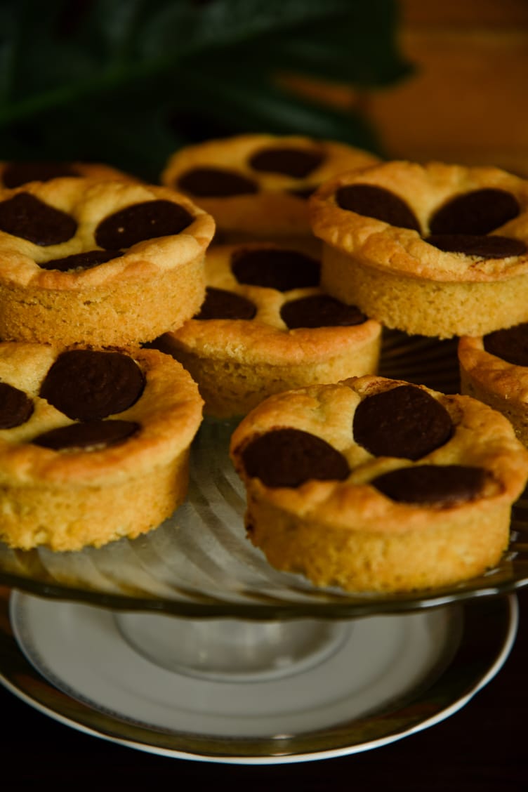 Mini torta com base de cookie